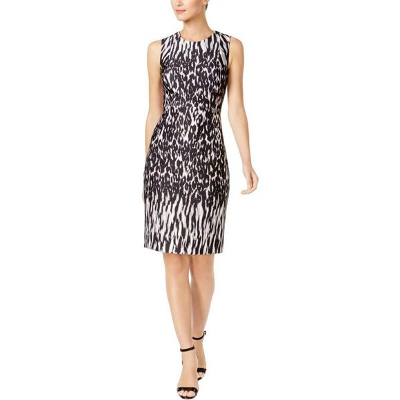 SIZE 2 CALVIN KLEIN NWT DRESS LEOPARD PRINT - Picture 1 of 6